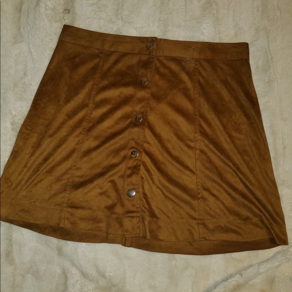 Tan mini skirt